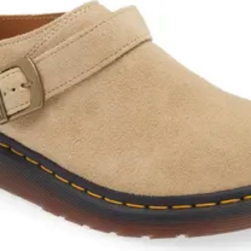 Dr Martens NWT Isham Buckle Oasis Suede Mules in Parchment Desert Oasis Suede - Picture 7 of 9